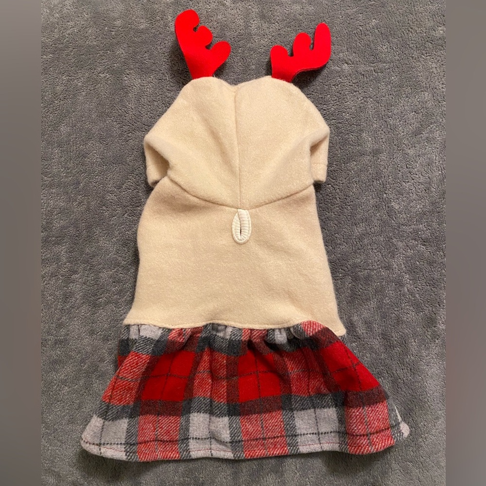 🐾 Dog - Winter Plaid Reindeer Dress